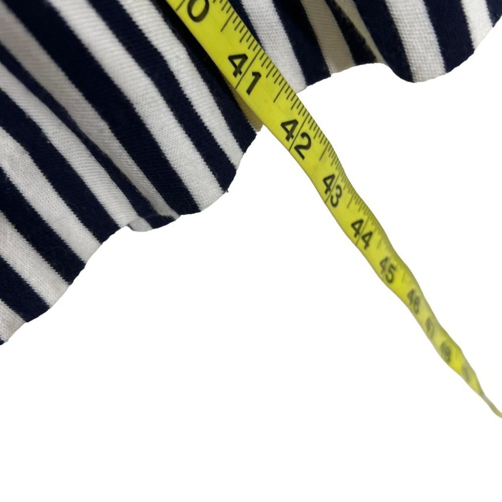 Saturday Sunday Anthropologie Blue White Stripe Wide Shoulder Knee Length Dress - Picture 9 of 11